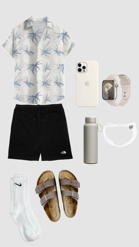 coastal flowers white flannel north face black shorts nike socks birkenstocks mens cream creme waterbottle pura vida necklace iphone case apple watch Socks Birkenstocks, Socks And Birkenstocks, Coastal Flowers, Iphone Case Apple, Pura Vida Necklace, Nike Socks, White Flannel, Flowers White, Shorts Nike