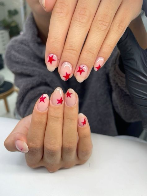 Red Preppy Nails, Fur Nails, Nail Sunny, Simple Gel Nails, Summery Nails, Basic Nails, Casual Nails, Almond Acrylic Nails, Cute Gel Nails