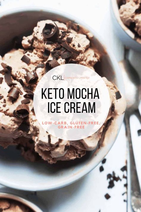 This 5 Ingredient Keto Mocha Ice Cream is a perfect summer time treat! The mocha flavor combined with chocolate and vanilla is out of this world! This ice cream is also keto, low-carb, grain-free, and gluten-free. Keto Mocha Coffee, Keto Frosty, Keto Mocha, Mocha Ice Cream, Coffee Ice Cream Recipe, Keto Board, Butter Pecan Ice Cream, Pecan Desserts, Keto Dishes