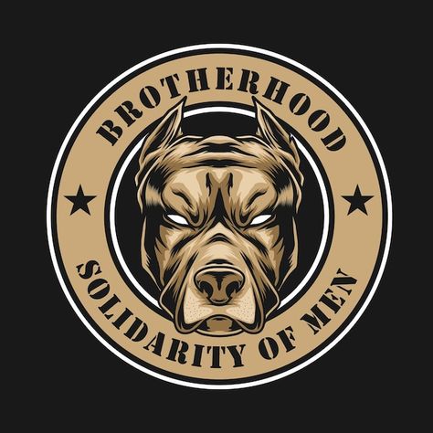 Brotherhood logo with pitbull head desig... | Premium Vector #Freepik #vector #friendship-logo #man-symbol #union-logo #partner-logo Brotherhood Logo Design, Logo Friendship, Friendship Logo, Brother Logo, Gang Symbols, Jeep Images, Mens Ministry, Union Logo, Karma Tattoo