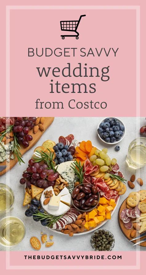 Costco Appetizers For Wedding, Micro Wedding Cocktail Reception, Wedding Cocktail Hour Food Budget, Snacks Wedding Reception, Costco Food For Party, Costco Bridal Shower Food, Charcuterie Board Costco, Costco Catering Ideas, Costco Wedding Reception Food