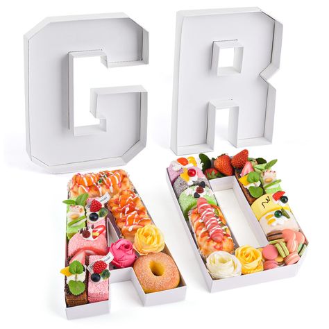 PRICES MAY VARY. The Amount of Package: you will receive 1 set of fillable letters: G, R, A and D shaped cardboad box, will be ideal for Graduation party decor, which will definitely enhance your table and impress your guest Size Information: These fillable cardboard numbers measure about 26 cm/ 10.2" in Length, 21 cm/ 8.3" in Height and 3 cm/ 1.2" in Depth, which afford ample space to hold your cakes, chocolates and snacks Reliable Material: Made from quality cardboard, the fillable numbers are Grad Candy, Party Utensils, Chocolate Letters, Dessert Display Stand, Cupcake Container, Cardboard Letters, Kreative Snacks, Valentinstag Party, Candy Cupcake