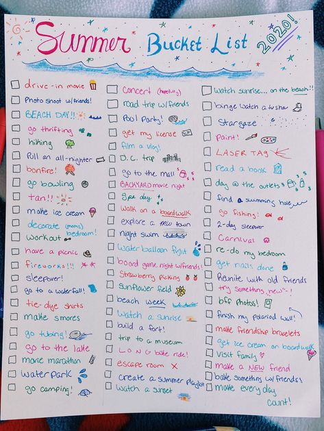 Summer Bucket List Aesthetic Poster, Adult Summer Bucket List Ideas, Bucket List Design Layout, Summer Bucket List Deutsch, Preppy Summer Bucket List, Ideas For Summer, Summer Bucket List Poster, Summer Bucket List 2020, Summer Bucket List 2024