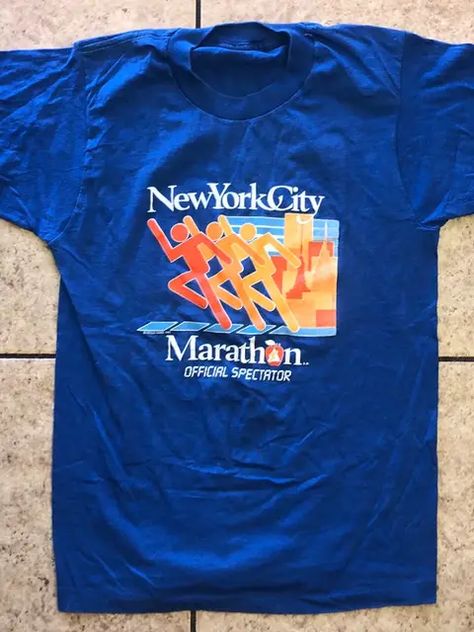 New york marathon at Grailed | Designer & Streetwear Marathon Tshirt Design, Vintage Marathon Shirt, Marathon Shirt Design, Marathon Design, Marathon Logo, Marathon Tee, Running Attire, New York Marathon, Marathon Shirts