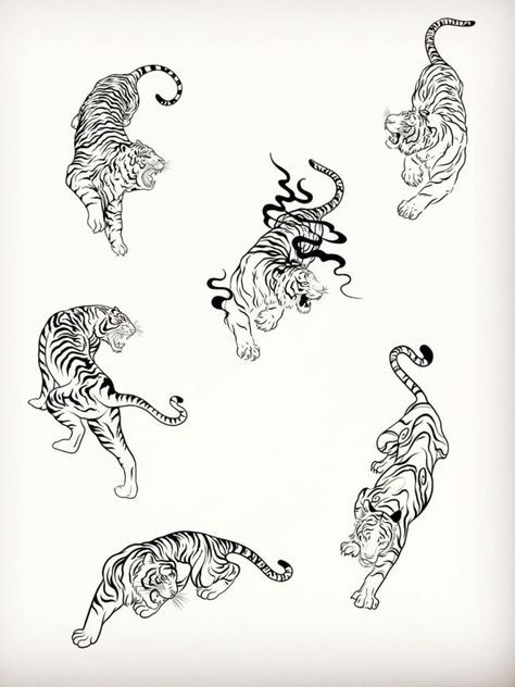 Hindu Tiger Tattoo, Knee Tiger Tattoo, Thai Tiger Tattoo For Women, Yin Yang Tiger Tattoo, Japanese Inspired Tattoos Men, Korean Tiger Tattoo South Korea, Tiger Stretching Tattoo, Tibetan Tiger Tattoo, Tiger Back Tattoo Woman