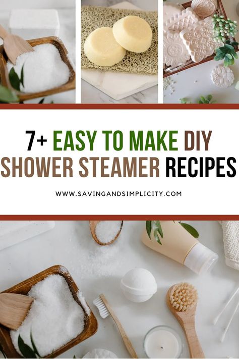 Turn your morning shower into a morning spa. 7 easy to make DIY shower steamers you can make today with a few simple ingredients. Natural homemade beauty products. Relaxing shower melts, congestion relief shower steamers, homemade shower steamers with essential oils. Easy Shower Steamers Diy, Homemade Shower Steamers, Shower Steamers Diy, Shower Fizzies, Shower Melts, Natural Showers, Melt Recipe, Congestion Relief, Bath Bomb Recipes