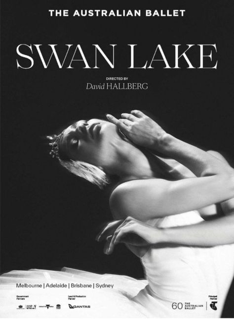 Swan Lake Ballet Poster, Ballet Vintage Poster, Simple Posters Aesthetic, Winter Posters Aesthetic, Ballet Poster Aesthetic, Black Swan Poster Aesthetic, The Australian Ballet, Swan Lake Aesthetic Ballet, Nina Black Swan