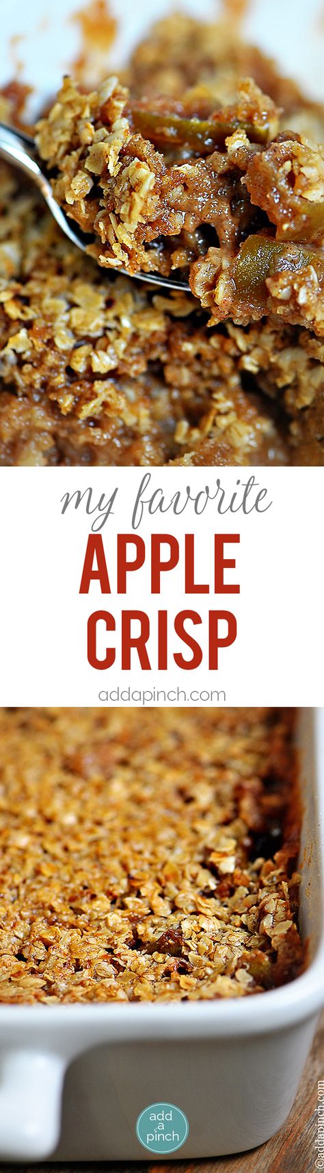 Apple Crisp Recipe - Apple Crisp is the perfect dessert for the apple lover… Crisp Topping, Apples Cinnamon, Sliced Apples, Apple Crisp Recipe, Fruit Crisp, Apple Crisp Recipes, Cinnamon Apple, Crisp Recipe, S'mores