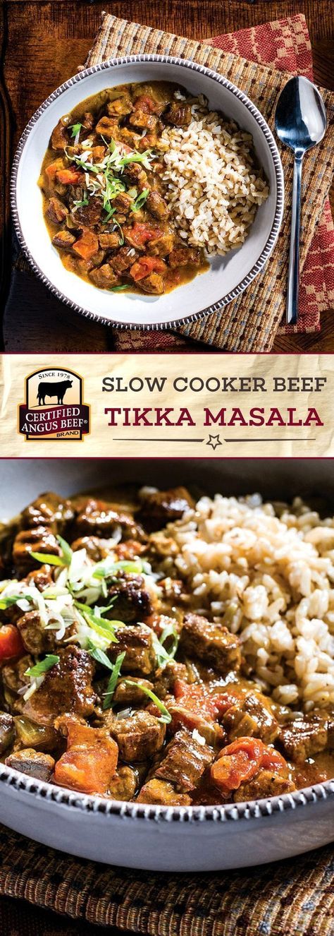 Certified Angus Beef®️️️️️️️️️️️️️️️️️ brand Slow Cooker Beef Tikka Masala is the BEST comfort food! Bottom round flat beef combined with a DELICIOUS curry mixture makes this dish stand out. It's so EASY to make this tasty tikka masala recipe in the slow cooker!  #bestangusbeef #certifiedangusbeef #beefrecipe #easyrecipes #curryrecipe #slowcookerrecipes Beef Tikka Masala, Beef Tikka, Best Roast Beef Recipe, Best Roast Beef, Best Beef Recipes, Slow Cooker Recipes Beef, Tikka Masala Recipe, Roast Beef Recipes, Angus Beef