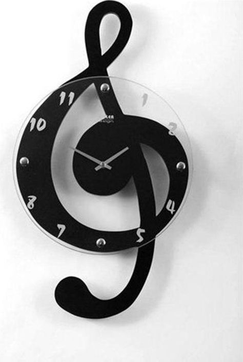 19 Clock Decoration Ideas For Home Decor Siser Juliet, Black Home Furniture, Music Clock, Music Bedroom, Contemporary Wall Clock, Cool Clocks, Teen Girl Bedroom, Hanging Clock, 3d Svg