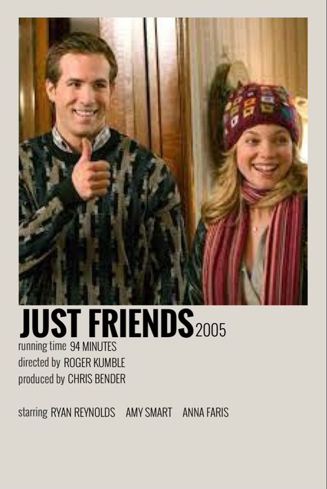 Just Friends Movie Poster, Christmas Rom Coms, Loving You Movie, Winter Movies, Romcom Movies, Reasons Why I Love You, Anna Faris, Friends Poster, Minimalist Movie Poster