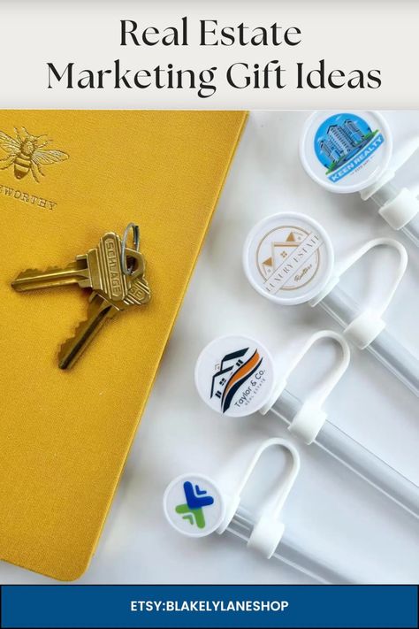 Branded Real Estate Straw Toppers Real Estate Swag Bags Gifts Real Estate Closing Gifts Real Estate Company Promotional Items Personalized - Etsy Promotional Items Marketing, Real Estate Outfits, Real Estate Marketing Gifts, Marketing Gifts, Real Estate Closing, Swag Bags, Real Estate Closing Gifts, Marketing Gift, Straw Toppers