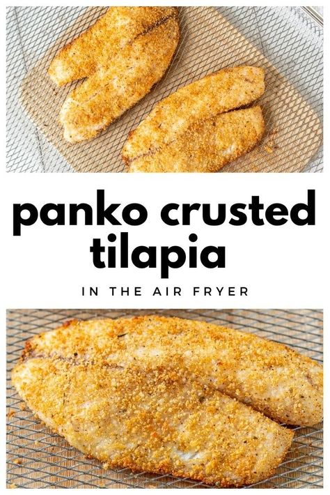 Fish-lovers and skeptics alike will love this crispy air fryer tilapia. It's ready in 15 mins for a quick and healthy weeknight dinner! #chelseadishes #airfryerfish #airfryerrecipes #airfriedfish #tilapiarecipes Frozen Tilapia In Air Fryer, Talapia Ideas Air Fryer, Panko Crusted Tilapia, Air Fryer Tilapia, Air Fried Fish, Air Fryer Fish Recipes, Tilapia Recipe, British Cooking, Crusted Tilapia