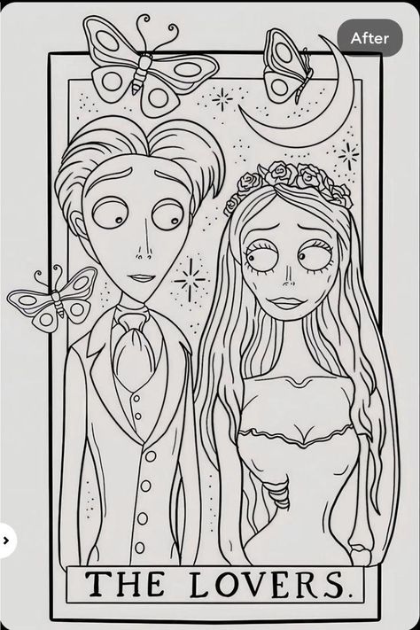 Coloring Pages Corpse Bride Tattoo, People Coloring Pages, Brides With Tattoos, Tattoos For Lovers, Traditional Tattoo Design, Dinosaur Coloring Pages, Unique Tattoo Designs, American Traditional Tattoo, Halloween Coloring Pages