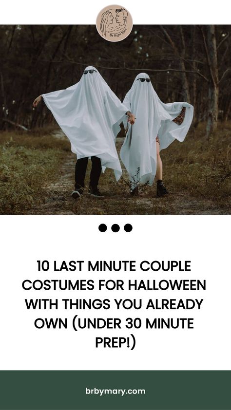 With a prep time of under 30 minutes, check out these last minute couple Halloween costumes that you can make with things you already have! Last Min Couple Costumes, Quick Couples Costumes Last Minute, Easy Last Minute Couple Costumes, Easy Diy Halloween Costumes For Couples, Last Minute Costume Ideas For Couples, Last Minute Couple Costumes, Last Minute Couple Halloween Costumes, Easy Couple Costumes Last Minute, Easy Couples Halloween Costumes Last Minute