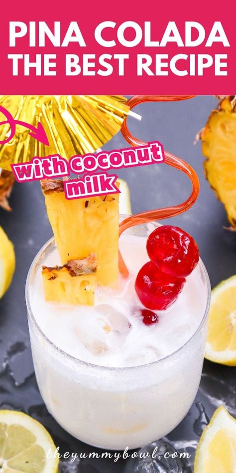 Do you love piña coladas? Try our tested and seriously the best piña colada cocktail recipe! Enjoy a frosty blend of light rum, pineapple juice, and cream of coconut for pure bliss. Pina Colada Cocktail Recipe, Frozen Watermelon Margarita, Pina Colada Cocktail, Cream Of Coconut, Pina Colada Recipe, Watermelon Margarita, Coconut Milk Recipes, Pineapple Recipes, Cocktail And Mocktail