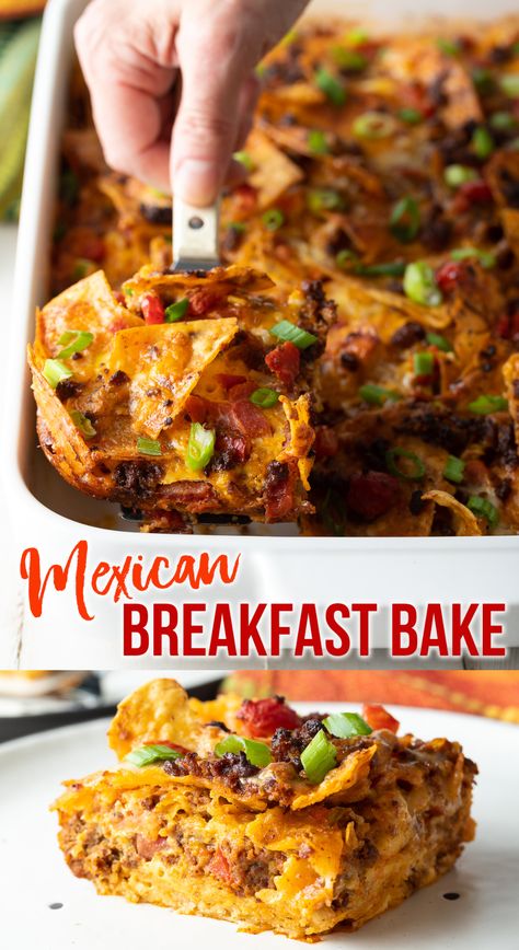 Southwestern Breakfast Casserole, Mexican Breakfast Strata, Southwest Breakfast Casserole, Spicy Breakfast Ideas, Bfast Idea, Mexican Egg Casserole, Mexican Brunch Ideas, Easy Mexican Breakfast, Chorizo Breakfast Casserole