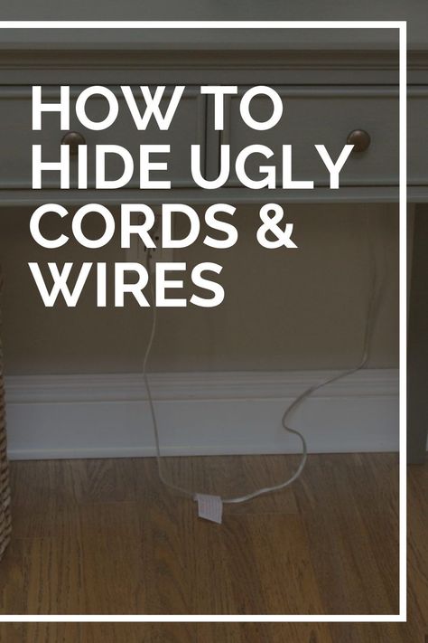 How To Hide Ugly and Unsightly Cords and Wires - 1 quick, easy, and inexpensive tip that can hide your cords and make your home look a million times better. Floor Cord Cover Ideas, Hide Wires On Floor, Hiding Christmas Light Cords Ideas, How To Hide Cords, Hide Phone Jack, Hide Computer Cords, Hide Tv Cable, Floor Cord Cover, Christmas Lights Inside