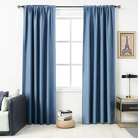 Light Green Curtains, Blackout Curtains Living Room, Light Dusty Blue, Blue Blackout Curtains, Light Blocking Curtains, Thick Curtains, Curtains For Bedroom, Green Curtains, Insulated Curtains