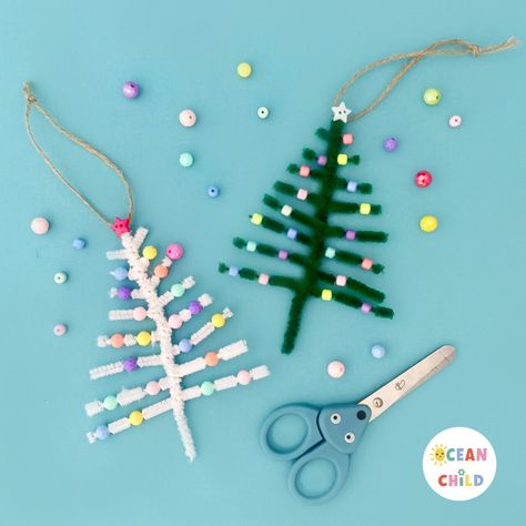 Pipe Cleaner Christmas Tree Ornament Craft For Kids Pipe Cleaner Christmas Tree, Pipe Cleaner Christmas, Christmas Tree Ornament Crafts, Arts And Crafts Ideas, Christmas Party Crafts, Kids Christmas Crafts Easy, Christmas Angel Crafts, Kids Craft Supplies, Mermaid Crafts