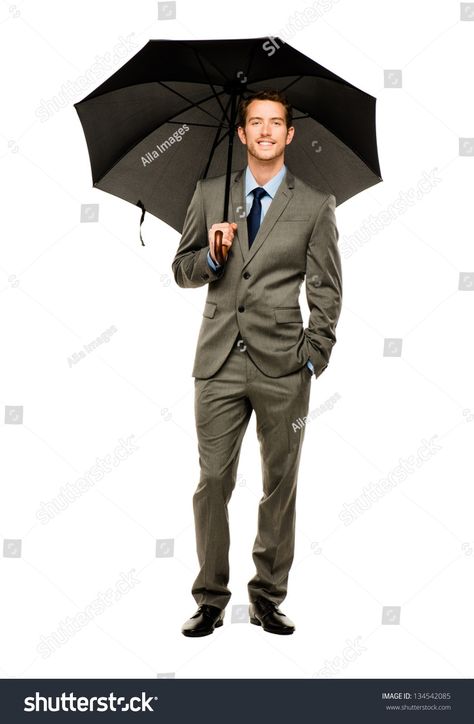 Umbrella Pose, Holding Umbrella, Holding An Umbrella, Black Umbrella, Guy Drawing, Body Reference, Business Suit, Drawing Poses, Art Reference Poses