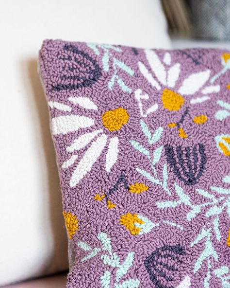 Sara Moore | Punch needle (@wholepunching) • Instagram photos and videos Punch Needle Cushion, Needle Cushion, Punch Needle Kits, Needle Kit, Floral Cushions, Fabric Scissors, Contemporary Crafts, Cushion Inserts, Cushion Design