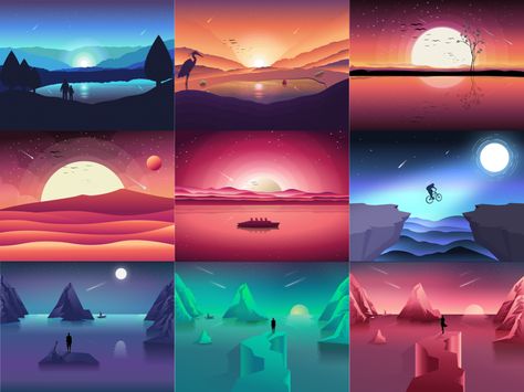 Best illustrations of 2016 Pro Create Art, Jw Videos, Flat Landscape, Dribbble Design, Pro Create, Shirt Art, User Interface Design, Create Art, Flat Illustration