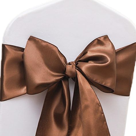 PRICES MAY VARY. 【Size & Package】: The approx length of brown chair sashes is 7 inches (W) x 108 inches (L), which makes these brown sashes for chairs covers become a perfect chair sashes for wedding and become chair sashes for folding chairs, banquet chairs. Each package includes brown chair sashes 50 pack, without chair covers. 【High Satin Fabrics】: JFDYDM brown chair sashes bows are made of high-quality stain fabric, which is silky to the touch, vibrant in the color. Satin bows have a terrifi Chair Cover Decor, Brown Birthday Party, Chiavari Chairs Decor, Banquet Chairs, Folding Chair Covers, Satin Fabrics, Banquet Decorations, Brown Chair, Gold Party Decorations