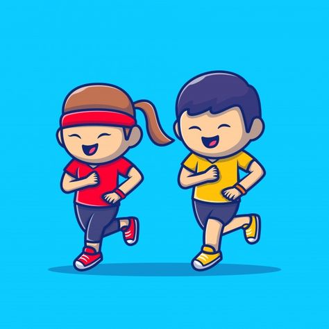 Cute people jogging cartoon icon illustr... | Premium Vector #Freepik #vector #woman #man #sports #girl Cute People, Rick And Morty Poster, Illustration People, Women Laughing, Girl With Brown Hair, Vector Icons Illustration, Sport Illustration, Resort Fashion, Sport Icon