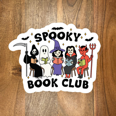 This is a spooky book club sticker for lovers of all things bookish and halloween/spooky. Use this sticker to decorate your laptop, kindle, water bottle, OR give it as a gift for your favorite spooky-loving bookish friend! Halloween Reading, Halloween Books, I Really Appreciate, Stationery Shop, Halloween Stickers, Halloween Spooky, For Lovers, Labels & Tags, Book Club