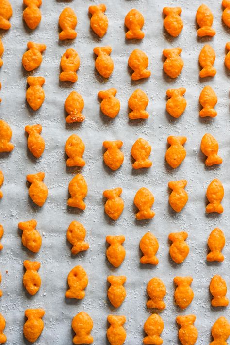 Homemade Goldfish Crackers - Crowded Kitchen Goldfish Cracker Recipe, Homemade Goldfish, Homemade Goldfish Crackers, Irish Mashed Potatoes, Cheesy Crackers, Fish Crackers, Kids Snack Food, Crowded Kitchen, Extra Sharp Cheddar