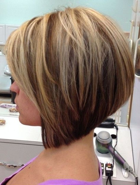 Stacked Bob Haircut for Short Hair Cute Everyday Hairstyles, Kort Bob, Dunner Wordend Haar, Body Tips, Stacked Bob Hairstyles, Stacked Bob Haircut, Hair Styles 2014, Popular Haircuts, Short Hair Styles For Round Faces