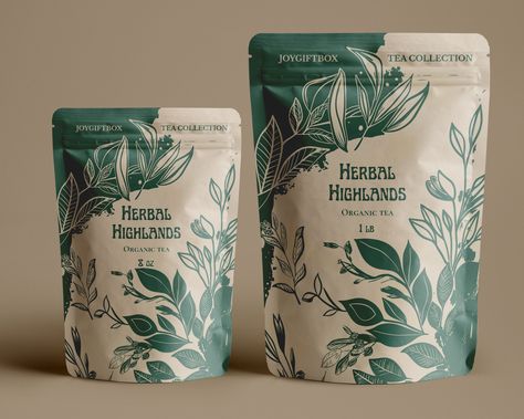 Discover the rich and pure flavors of our 100% organic loose leaf tea. Choose Your Perfect Size: 8 oz Package: Great for everyday enjoyment. 1 lb Package: Perfect for serious tea lovers. Treat yourself to a cup of our delightful organic tea.  Order now and enjoy the natural goodness! Tea ingredients: Herbal highlands tea:  Organic honeybush, organic lemongrass, organic rooibos, organic lavender petals, organic calendula flowers and natural flavor. Cranberry orange herbal tea: Organic rosehips, organic orange peel, organic hibiscus, organic chamomile, organic cranberries, organic rooibos, and natural flavor. Ginger peach black tea: Organic black tea, organic ginger root, organic black pepper and natural flavor. Earl grey rose black tea: Organic black tea, organic rose petals and natural fla Loose Leaf Tea Packaging Ideas, Sustainable Tea Packaging, Black Tea Packaging, Green Tea Packaging Design, Tea Bag Design, Organic Tea Packaging, Tea Package Design, Granola Packaging, Tea Branding