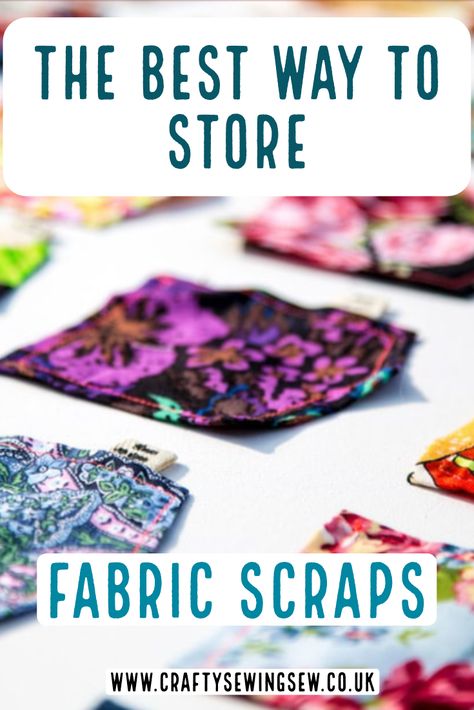 Fabric Scraps can be really handy and useful in future projects but hard to know where to store them. The best way to store fabric scraps are all easy to use, compact and fun. #FabricScraps #StoringFabricScraps #HowToStoreFabricScraps #WaysToStoreFabricScraps #CraftySewingSew Storing Fabric Scraps, Ways To Store Fabric, How To Store Fabric Scraps, Scrap Fabric Storage, Organizing Fabric Scraps, Store Fabric, Scrap Fabric Projects, Wood Scraps, Organize Fabric