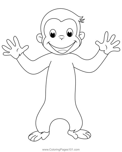 Happy George Coloring Page Curious George Coloring Pages, Curious George, Free Kids, Printable Coloring Pages, Printable Coloring, Coloring Pages For Kids, Coloring Page, Free Printable, Free Printables