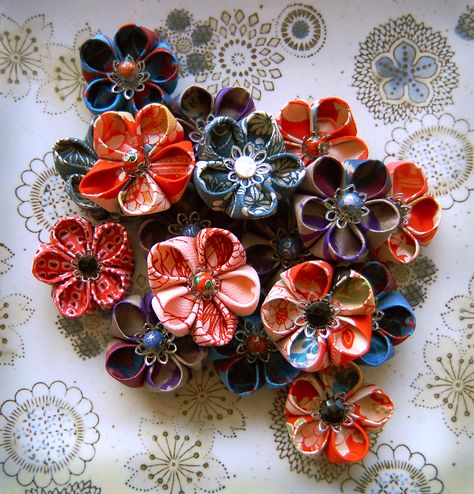 Fabric flower headbands