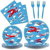 Kids Party Plates, Airplane Birthday Decorations, Family Game Night Party, Airplane Birthday Party Decorations, Birthday Party Plates, Game Night Parties, Aviation Theme, Golf Birthday Party, Airplane Theme