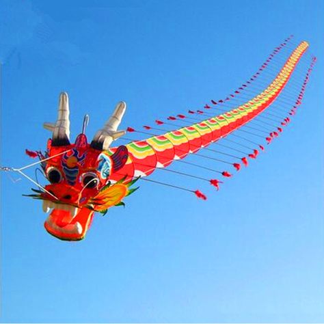 Chinese Traditional Dragon, Chinese Kites, Dragon Kite, Traditional Dragon, Diy Kite, Kite Accessories, Dunk Tank, Kite Designs, Flying Toys