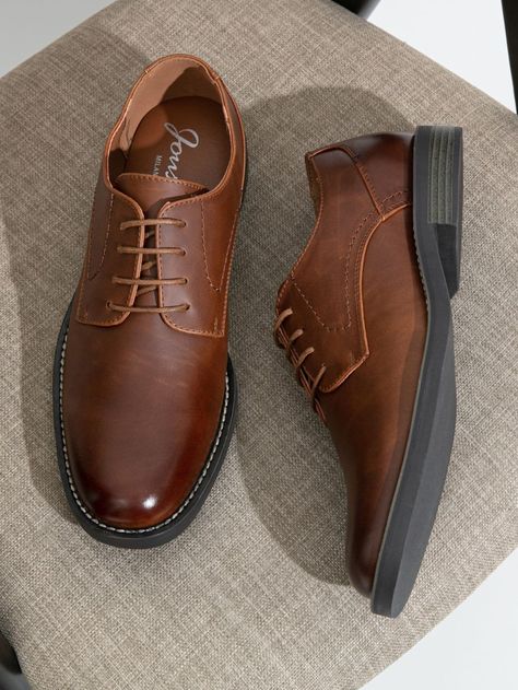 AMY710-dark brown  Collar     Embellished   Men Shoes Formal Shoes For Men Suits, Brown Wedding Shoes, Groomsmen Shoes, Party Jeans, Brown Shoes Men, Brown Plain, Dark Brown Shoes, Dress Shoes For Men, Formal Office