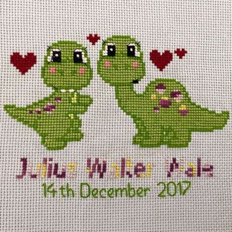 Dinosaur Cross Stitch Pattern, Dinosaur Cross Stitch, Cross Stitch Boarders, Birth Sampler, Cross Stitch Boards, Bazaar Crafts, Outline Drawings, Tyrannosaurus Rex, Pdf Patterns