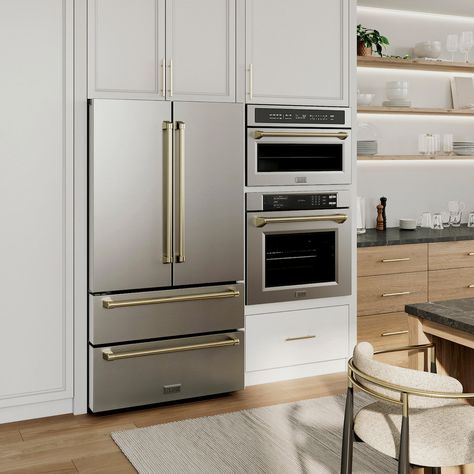 Zline Kitchen Appliances, Gold Appliances, Kitchen Rehab, Built In Microwave Oven, Zline Autograph Edition, Kitchen Extensions, Convection Microwave, Convection Cooking, Microwave Convection Oven