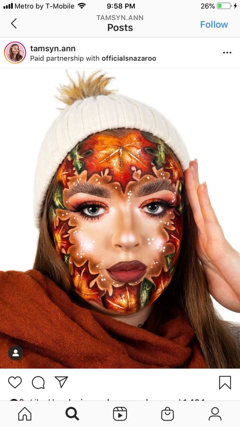 Fall Creative Makeup, Autumn Makeup Art, Makeup Teaching, Friday Makeup, Themed Makeup, Thanksgiving 2022, Makeup Creative, Face Art Makeup, Thanksgiving Art