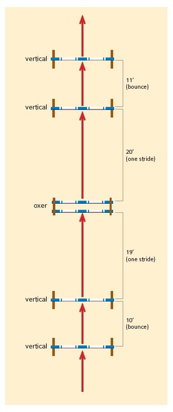 Adjust Your Horse's Stride with Gymnastic Jumping Exercises | Horse Journals Jumping Excersises For Horses, Jumping Courses, Horse Jumping Exercises, Jumping Exercises, Riding Exercises, Horse Training Exercises, Horse Lessons, Dressage Training, Jumping Horse