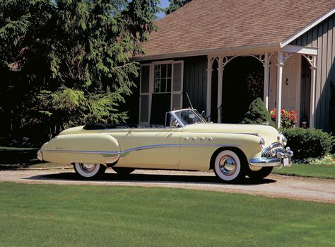 Some of #Buick’s most iconic design features originated with the 1949 Roadmaster models. Check out the waterfall grille and portholes on this #Roadmaster Riviera #Convertible. 1950 Buick, Ferrari 456, Rat Rod Trucks, Volkswagen New Beetle, Buick Cars, Buick Roadmaster, Lamborghini Miura, Vintage Automobiles, Rat Rods Truck