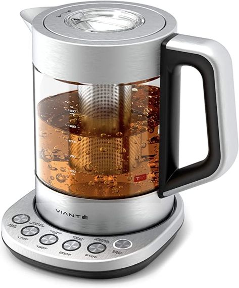 Amazon.com: Electric Glass Kettle and Tea Maker with Removable Infuser and Temperature Controls. Brewing Programs for your favorite types of teas and Coffees. Stainless Steel Glass Boiler. BPA-FREE 1.6 liters: Home & Kitchen Glass Kettle, Glass Tea Kettle, Electric Tea Kettle, Water Boiler, Water Kettle, Tea Maker, Types Of Tea, Loose Tea, Hot Tea