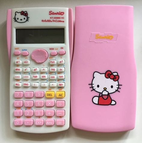 Pink Calculator Aesthetic, Sanrio Calculator, Hello Kitty Calculator, Pink Calculator, Thrift Ideas, Sanrio Stuff, Hello Kitty Baby, Cute Stationary School Supplies, Kitty Baby