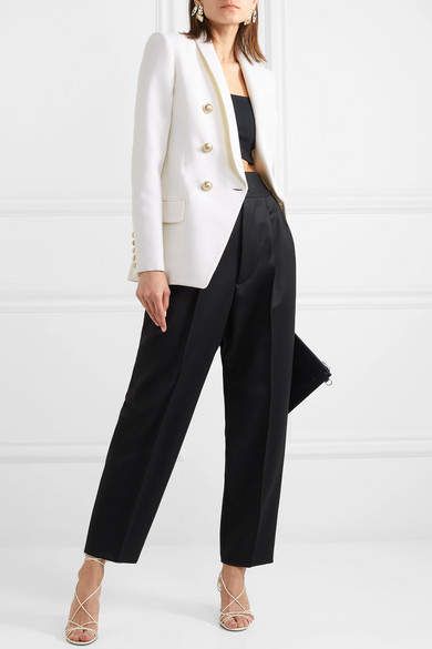 Balmain Blazer Outfits, Office Wear Dresses, Balmain Blazer, Leopard Print Blazer, Peter Do, Party Jackets, Look Formal, Office Wear Women, Blazer Outfit