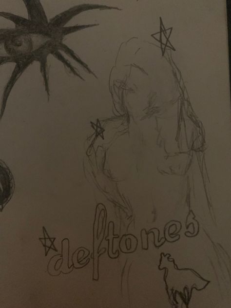 Deftones Doodle, Deftones Sketch, Deftones Drawing, Deftones Art, Sketch Y2k, 2000s Art, Sketchbook Art, Doodle Sketch, Sketchbook Art Inspiration