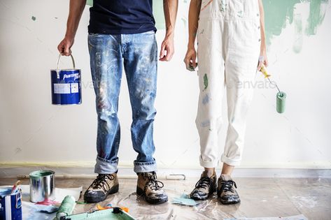 Couple renovating the house by Rawpixel. Couple renovating the house#renovating, #Couple, #Rawpixel, #house First Home Pictures, House Flipping, Painting Room, What House, Letter Images, Couple Painting, Painting People, Walk In Wardrobe, Flipping Houses