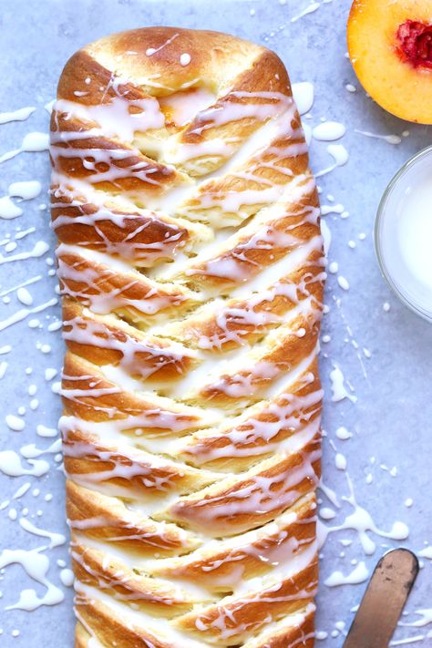 Peach Danish, Apricot Danish, Peach Cream Cheese Danish, Strawberry Cream Cheese Danish Recipe, Strawberry And Cheese Danish, Braided Cream Cheese Danish, Red Star Yeast, Cream Cheese Danish, Danish Pastry